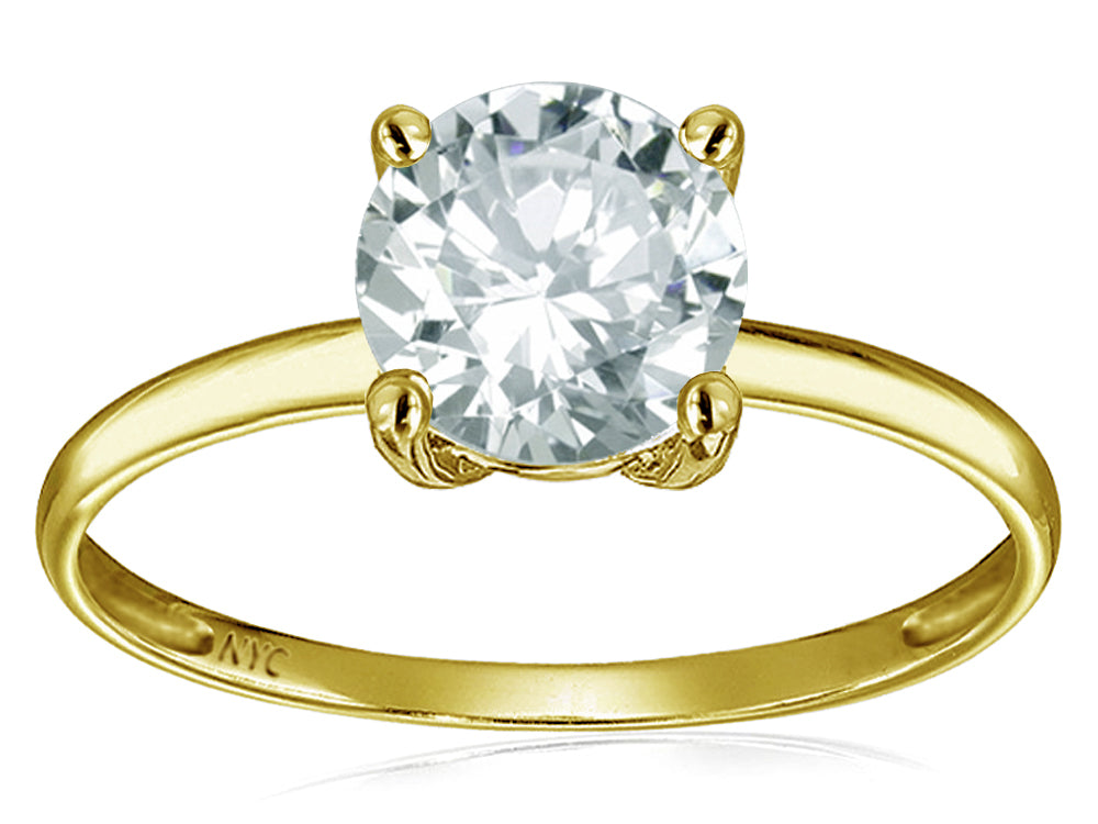 Original Star K 7mm Round Genunie White Topaz Solitaire Engagement Ring