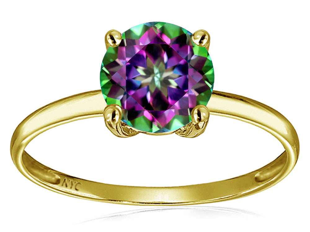Original Star K Round 7mm Mystic Rainbow Topaz Solitaire Engagement Ring