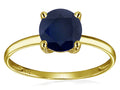 Original Star K 7mm Round Genuine Black Sapphire Solitaire Engagement Ring