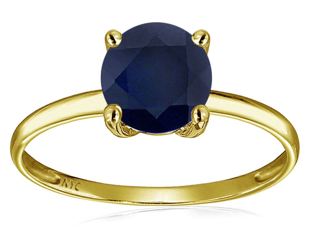 Original Star K 7mm Round Genuine Black Sapphire Solitaire Engagement Ring