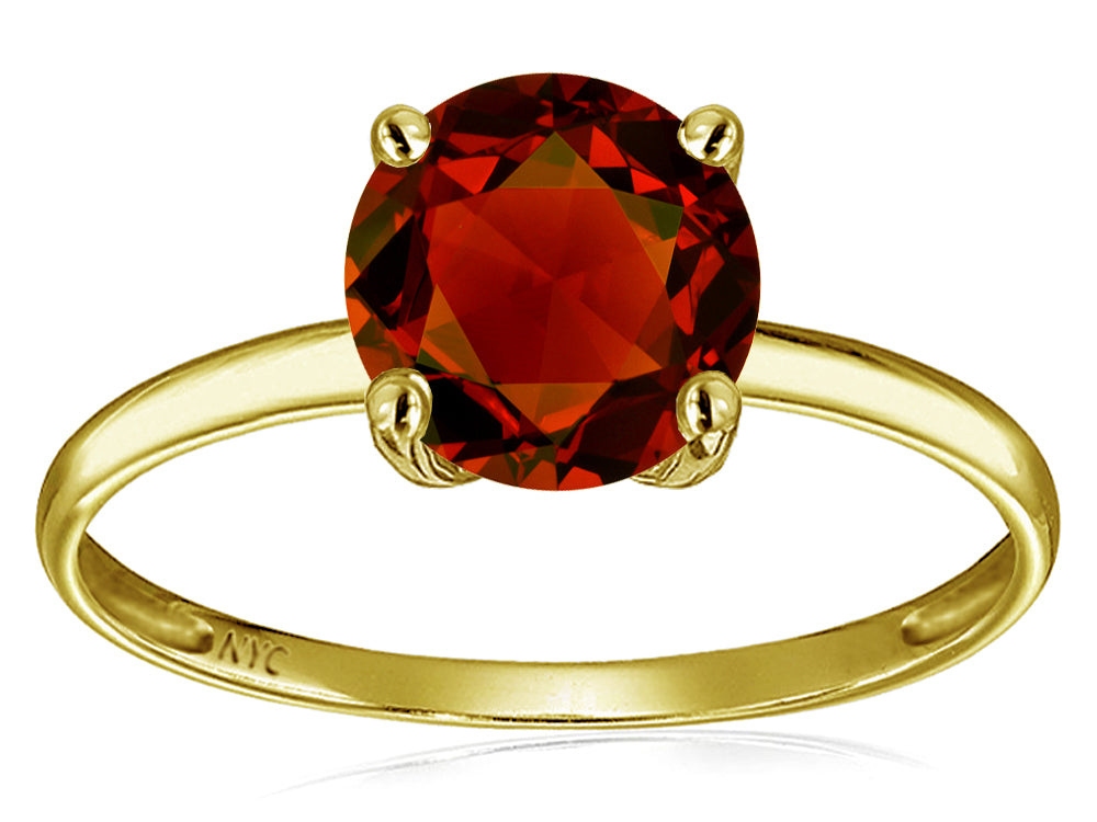 Original Star K 7mm Round Genuine Garnet Solitaire Engagement Ring