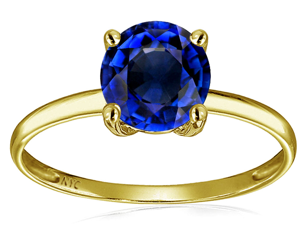 Original Star K 7mm Round Created Sapphire Solitaire Engagement Ring