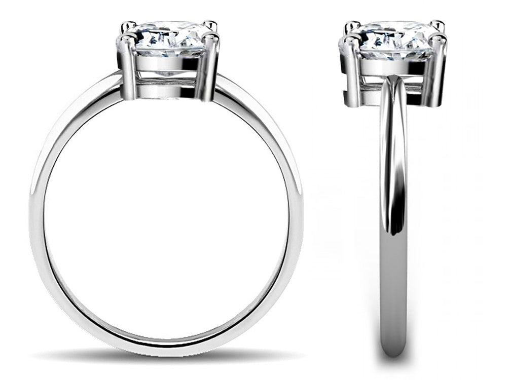 Original Star K Genuine White Topaz 7mm Cushion-Cut Solitaire Engagement Ring