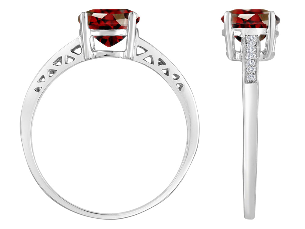 Original Star K Round 7mm Genuine Garnet Solitaire Engagement Ring