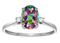 Star K Oval 8x6mm Mystic Topaz Engagement Promise Ring