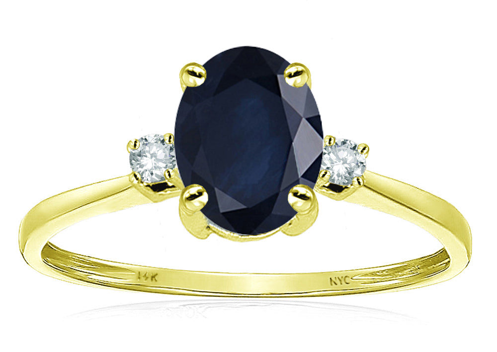 Star K Oval 8x6mm Genuine Black Sapphire Engagement Promise Ring