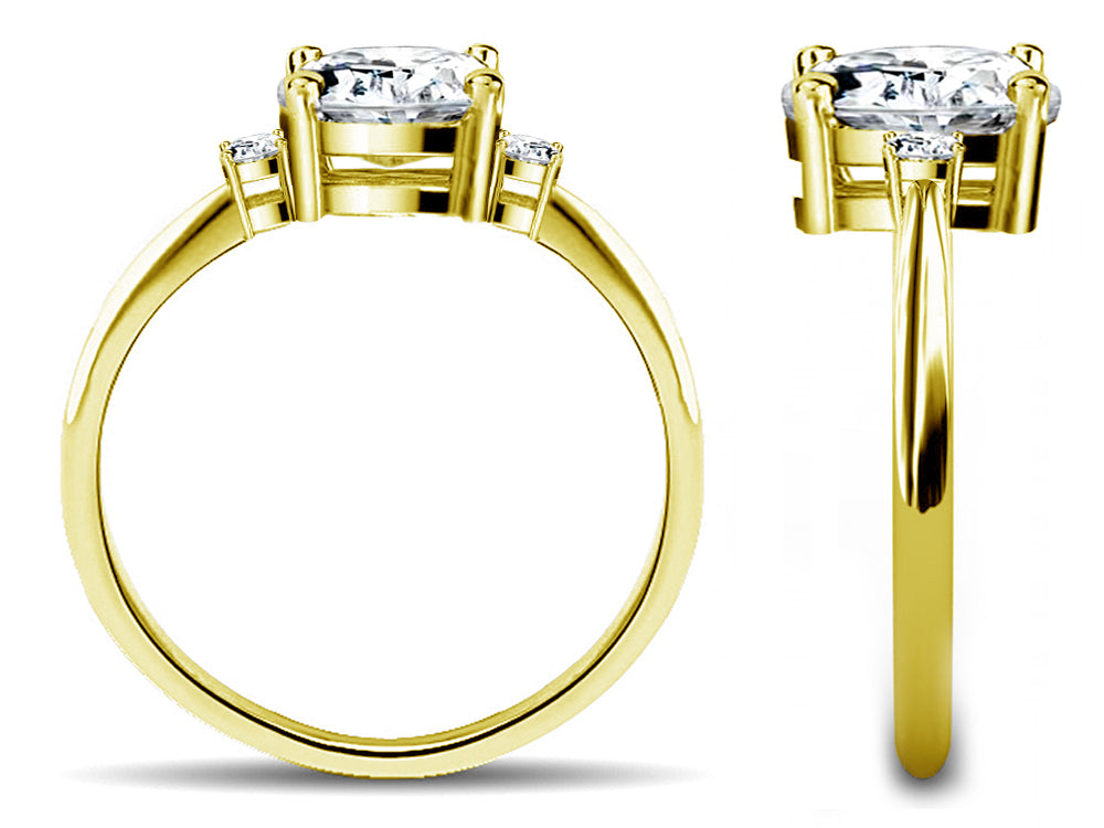 Star K Oval 8x6mm Genuine Citrine Engagement Promise Ring
