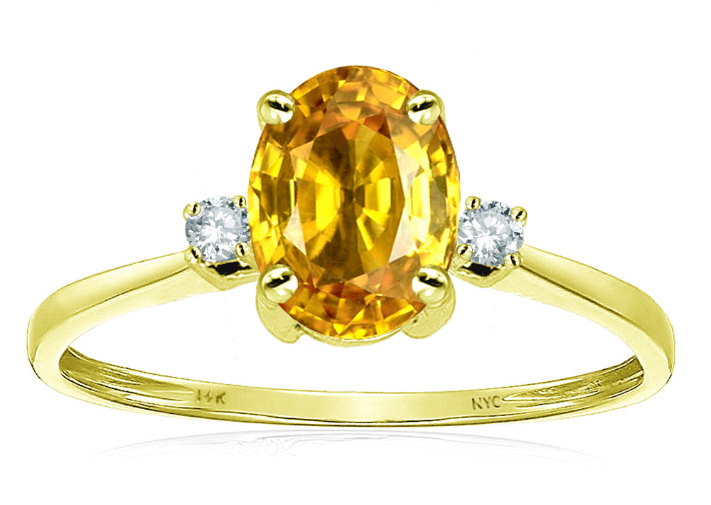 Star K Oval 8x6mm Genuine Citrine Engagement Promise Ring