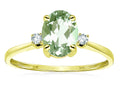 Star K Oval 8x6mm Genuine Green Amethyst Engagement Promise Ring