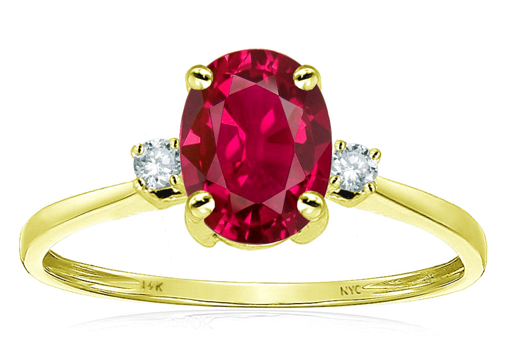 Star K Oval 8x6mm Created Ruby Engagement Promise Ring