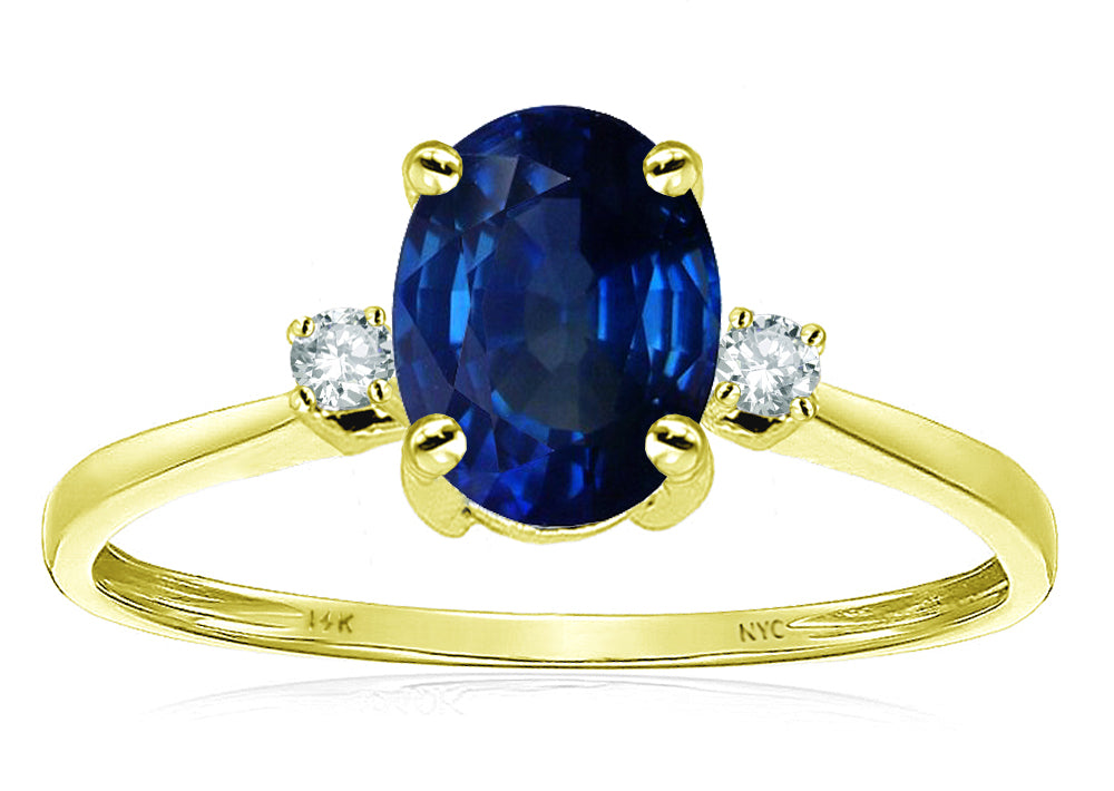 Star K Oval 8x6mm Created Sapphire Engagement Promise Ring