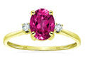 Star K Oval 8x6mm Simulated Pink Tourmaline Engagement Promise Ring