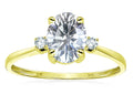Star K Oval 8x6mm Genuine White Topaz Engagement Promise Ring
