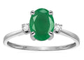 Star K Oval 8x6mm Genuine Emerald Engagement Promise Ring