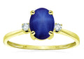 Star K Oval 8x6mm Created Star Sapphire Engagement Promise Ring