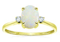 Star K Oval 8x6mm Genuine Opal Engagement Promise Ring