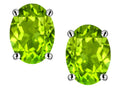 Star K Oval 8x6 mm Genuine Peridot Earrings Studs