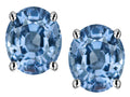 Star K Oval 8x6mm Simulated Aquamarine Earrings Studs
