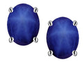 Star K Oval 8x6mm Created Star Sapphire Earrings Studs