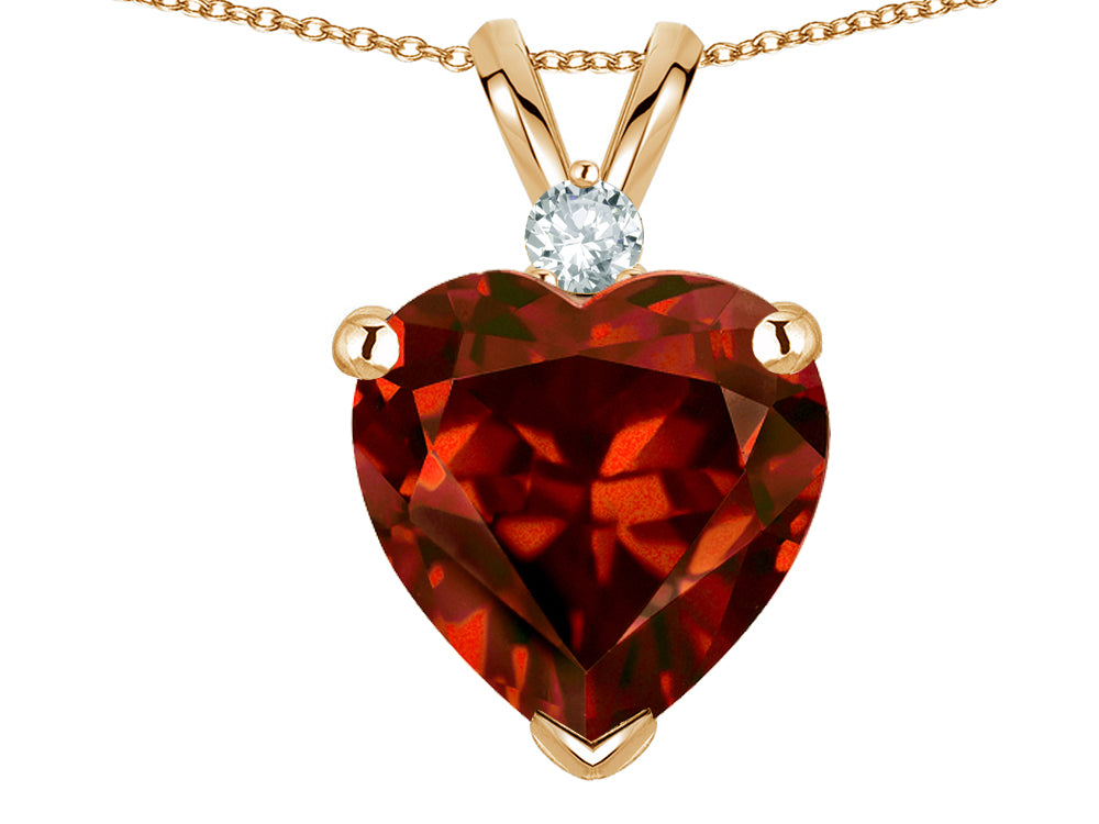 Star K 8mm Genuine Garnet Heart Pendant Necklace