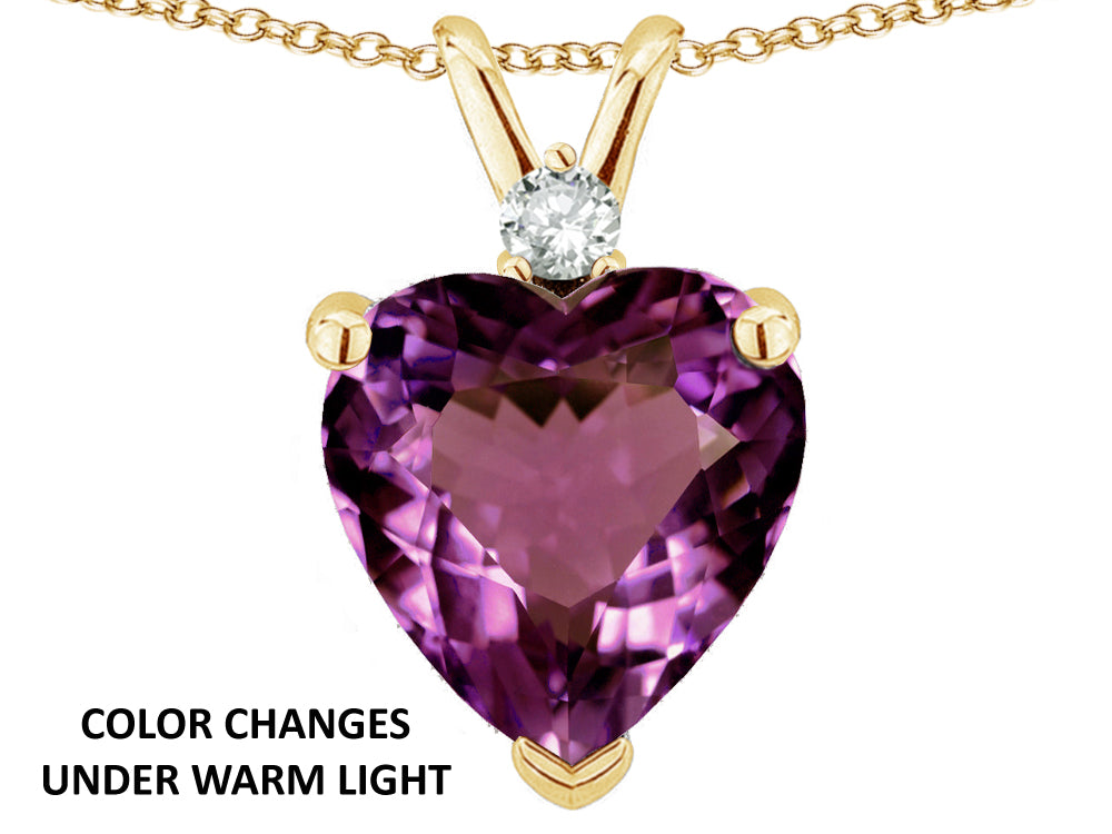 Star K 8mm Simulated Alexandrite Heart Pendant Necklace
