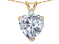 Star K 8mm Genuine White Topaz Heart Pendant Necklace