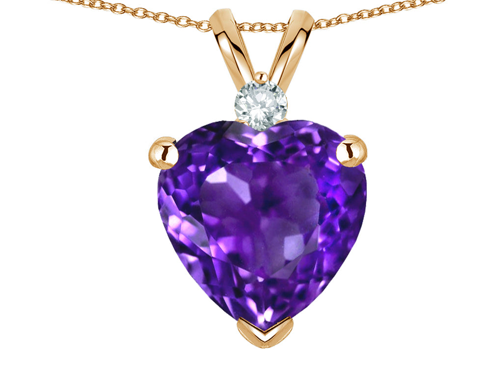 Star K 8mm Genuine Amethyst Heart Pendant Necklace