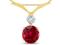 Star K Round 7mm Created Ruby Pendant Necklace