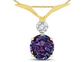 Star K Round 7mm Simulated Alexandrite Pendant Necklace