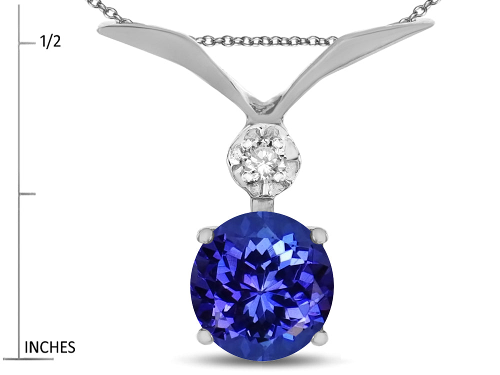 Star K Round 7mm Simulated Tanzanite Pendant Necklace