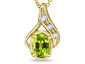 Star K Oval 7x5mm Genuine Peridot Drop Pendant Necklace