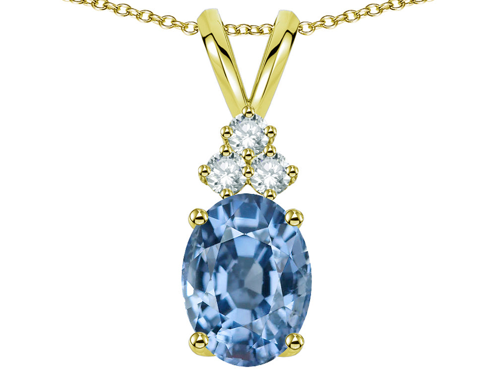 Star K Oval 8x6 mm Simulated Aquamarine Rabbit Ear Pendant Necklace
