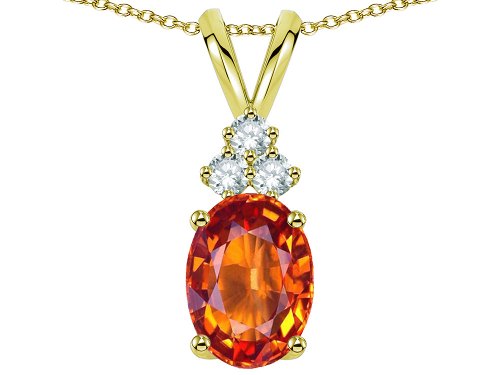 Star K Oval 8x6 mm Simulated Orange Mexican Fire Opal Rabbit Ear Pendant Necklace