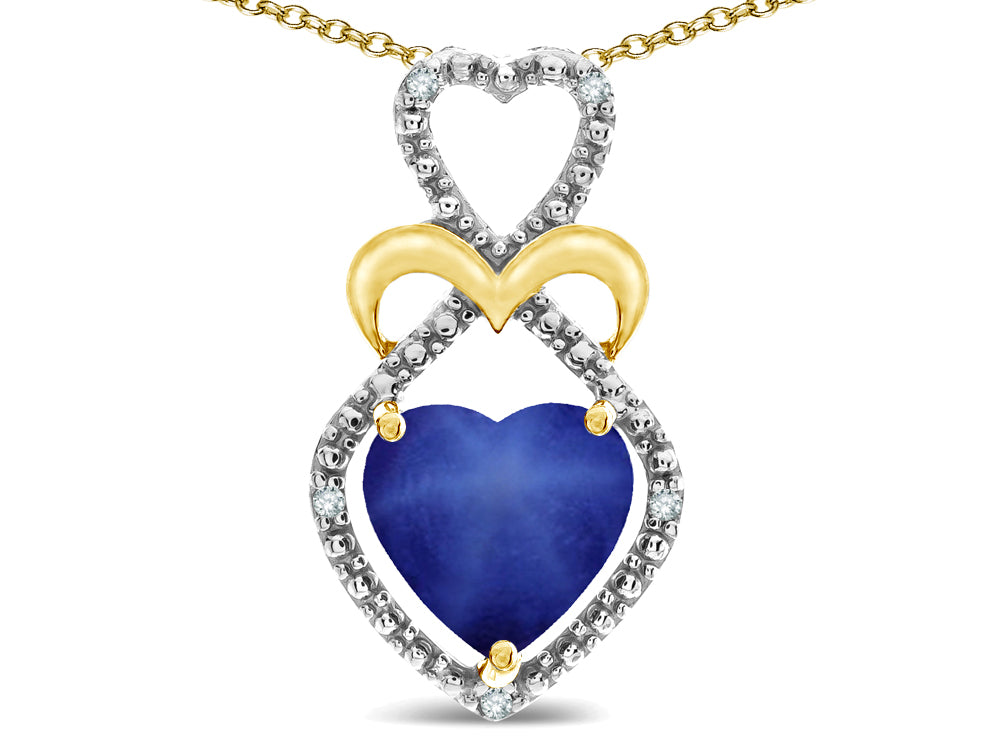 Star K Heart Shape 8mm Created Star Sapphire Heart Halo Embrace Pendant Necklace 14k Gold Rhodium Finish