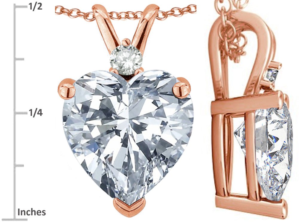 Star K 8mm Simulated Alexandrite Heart Pendant Necklace 14k Rose Gold