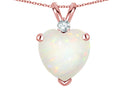 Star K 8mm Heart Shape Opal Pendant Necklace 10k Rose Gold