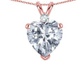 Star K 8mm Genuine White Topaz Heart Pendant Necklace 10k Rose Gold