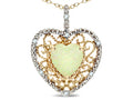 Star K Heart Shape 8mm Created Opal filigree Heart Pendant Necklace 14k Yellow Gold