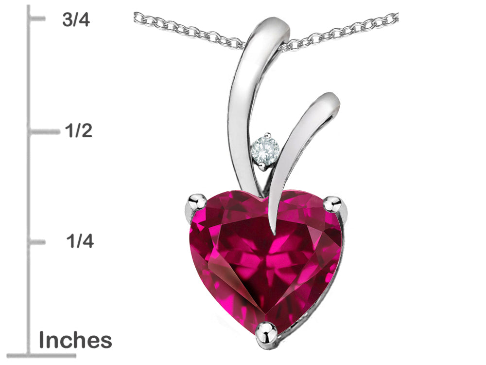 Star K Heart Shape 8mm Simulated Pink Tourmaline Endless Love Pendant Necklace