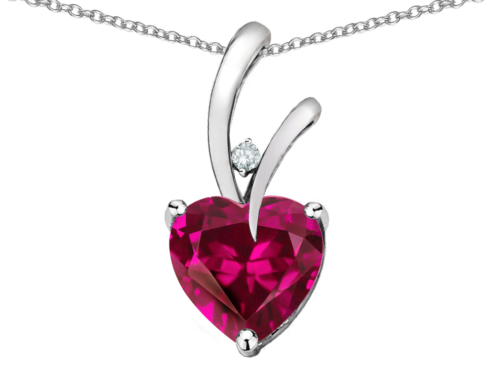 Star K Heart Shape 8mm Simulated Pink Tourmaline Endless Love Pendant Necklace