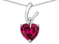 Star K Heart Shape 8mm Simulated Pink Tourmaline Endless Love Pendant Necklace