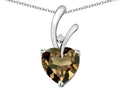 Star K Heart Shape 8mm Genuine Smoky Quartz Endless Love Pendant Necklace