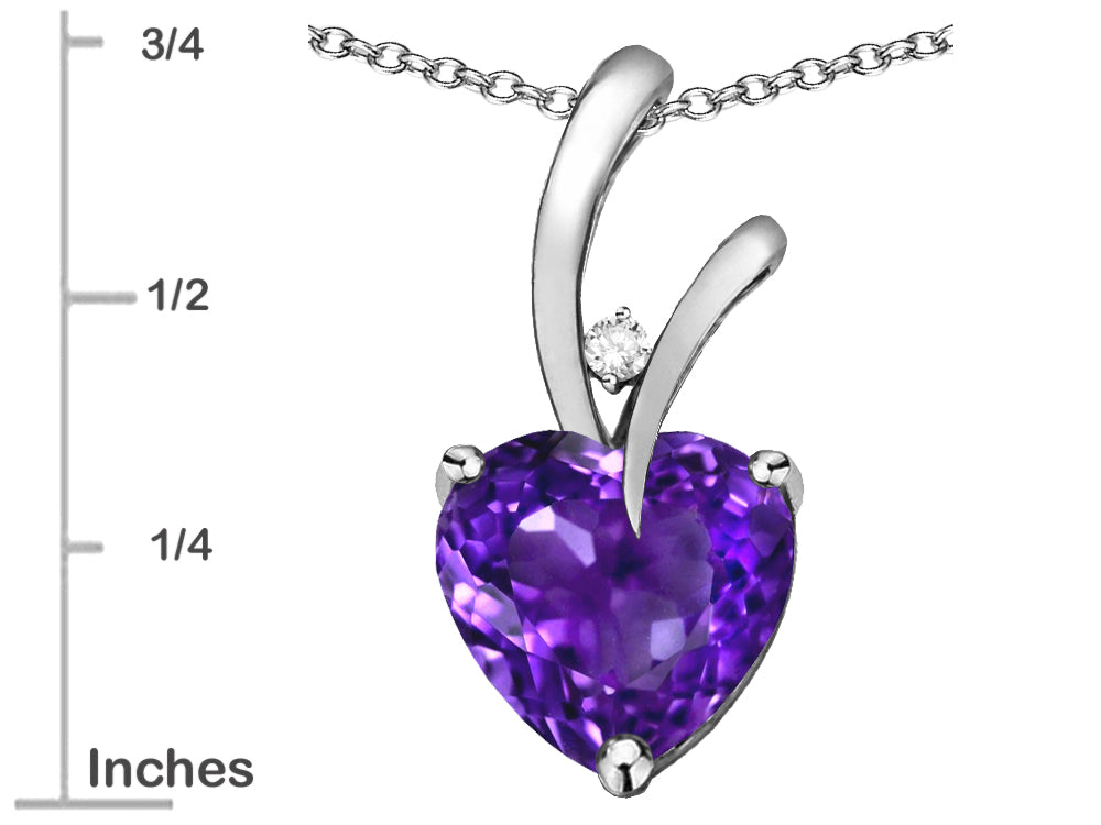 Star K Heart Shape 8mm Genuine Amethyst Endless Love Pendant Necklace