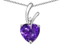 Star K Heart Shape 8mm Genuine Amethyst Endless Love Pendant Necklace