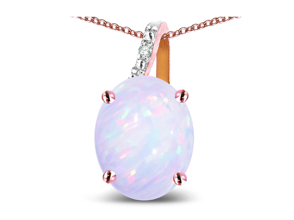 Star K Oval 8x6 Genuine Opal Journey Pendant Necklace