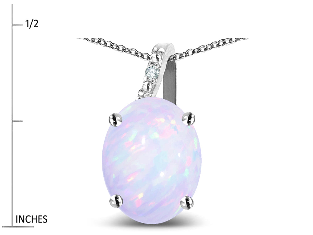 Star K Oval 8x6 Genuine Opal Journey Pendant Necklace