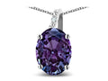 Star K Oval 8x6 Simulated Alexandrite Journey Pendant Necklace