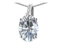 Star K Oval 8x6 Genuine White Topaz Journey Pendant Necklace