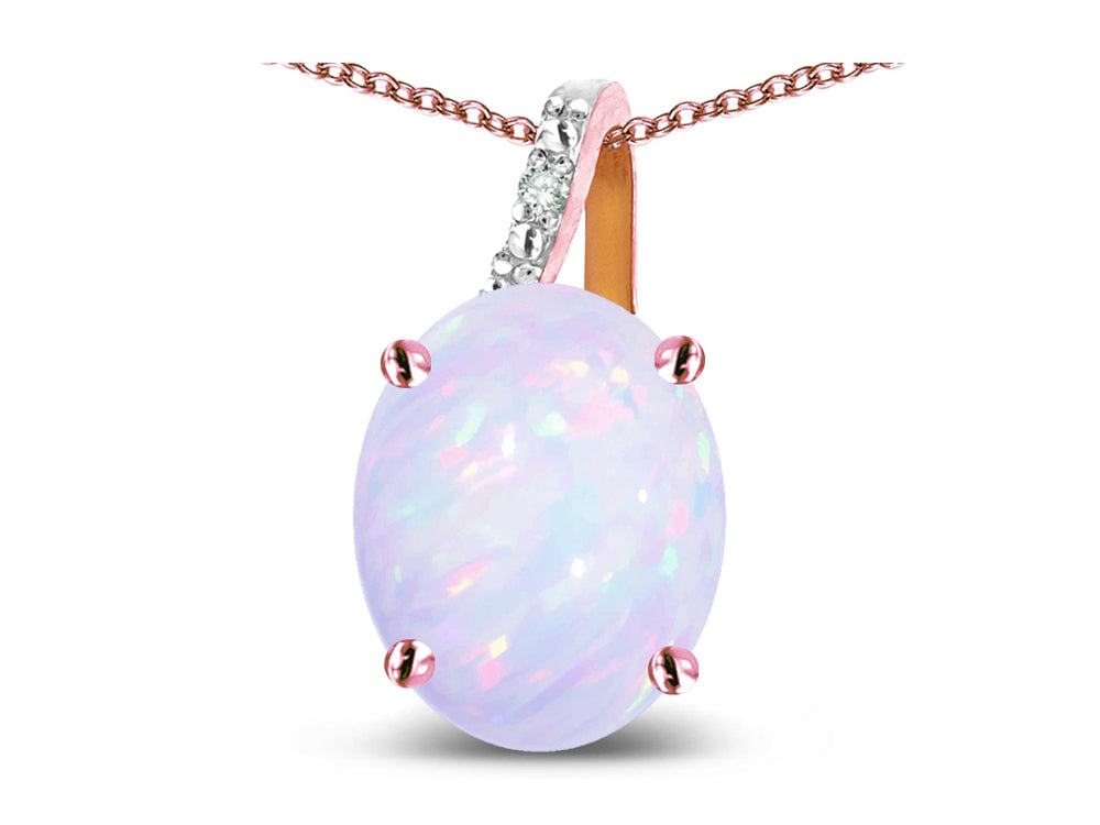 Star K Oval 8x6 Genuine Opal Journey Pendant Necklace