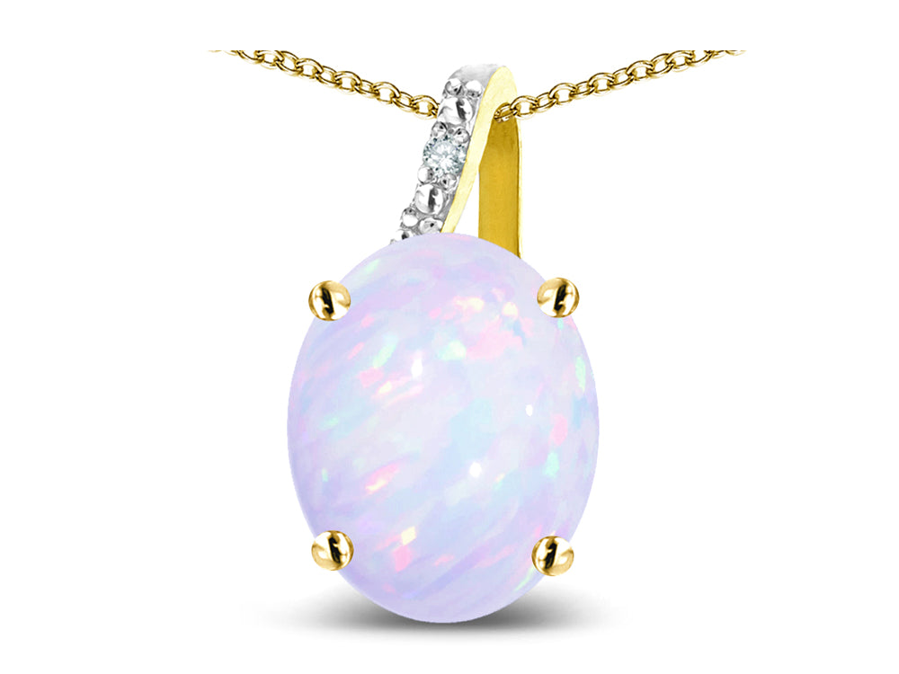 Star K Oval 8x6 Genuine Opal Journey Pendant Necklace